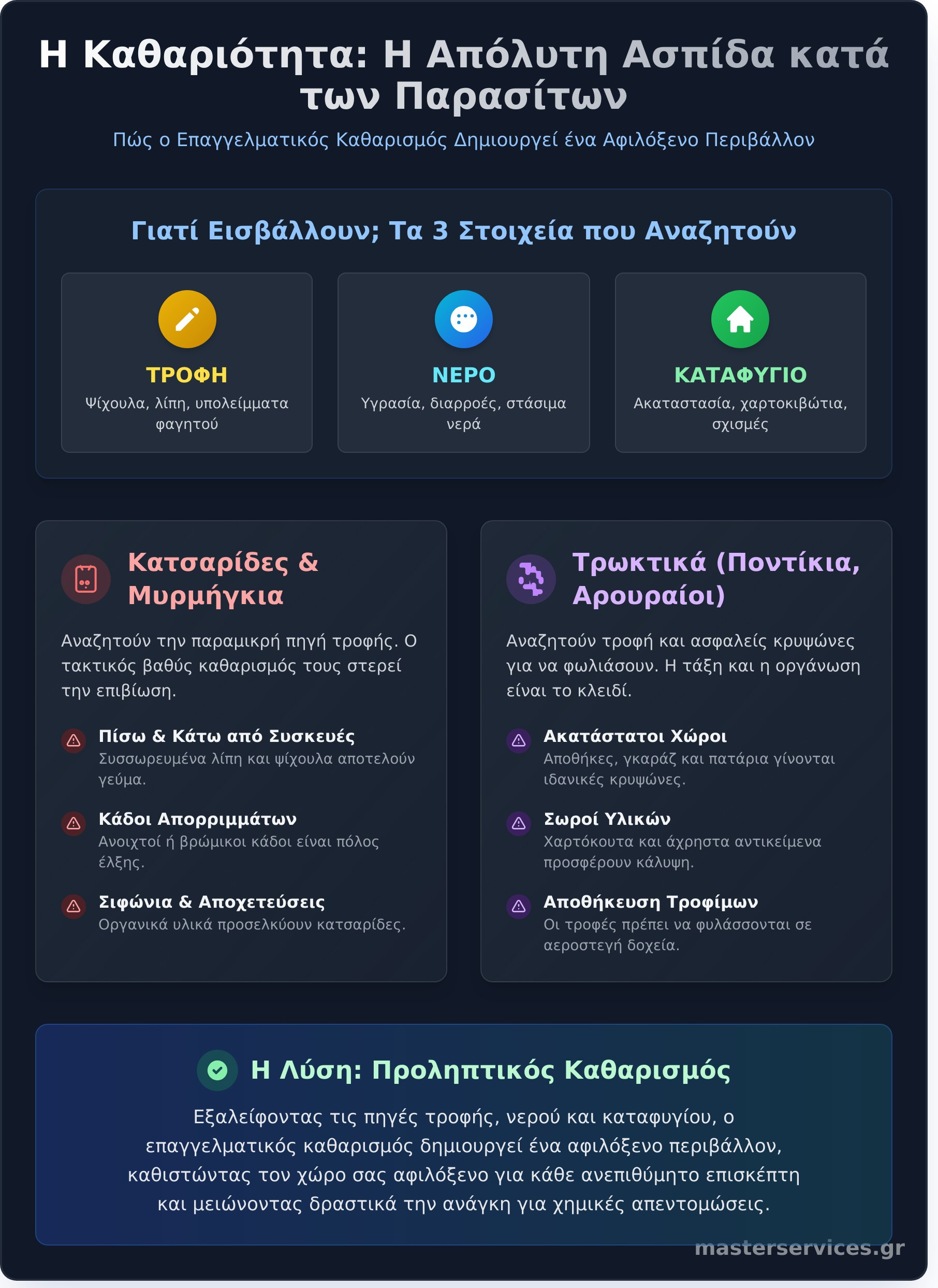 Απεντόμωση & Απολύμανση: Ο Ρόλος του Επαγγελματικού Καθαρισμού στην Πρόληψη - Infographic