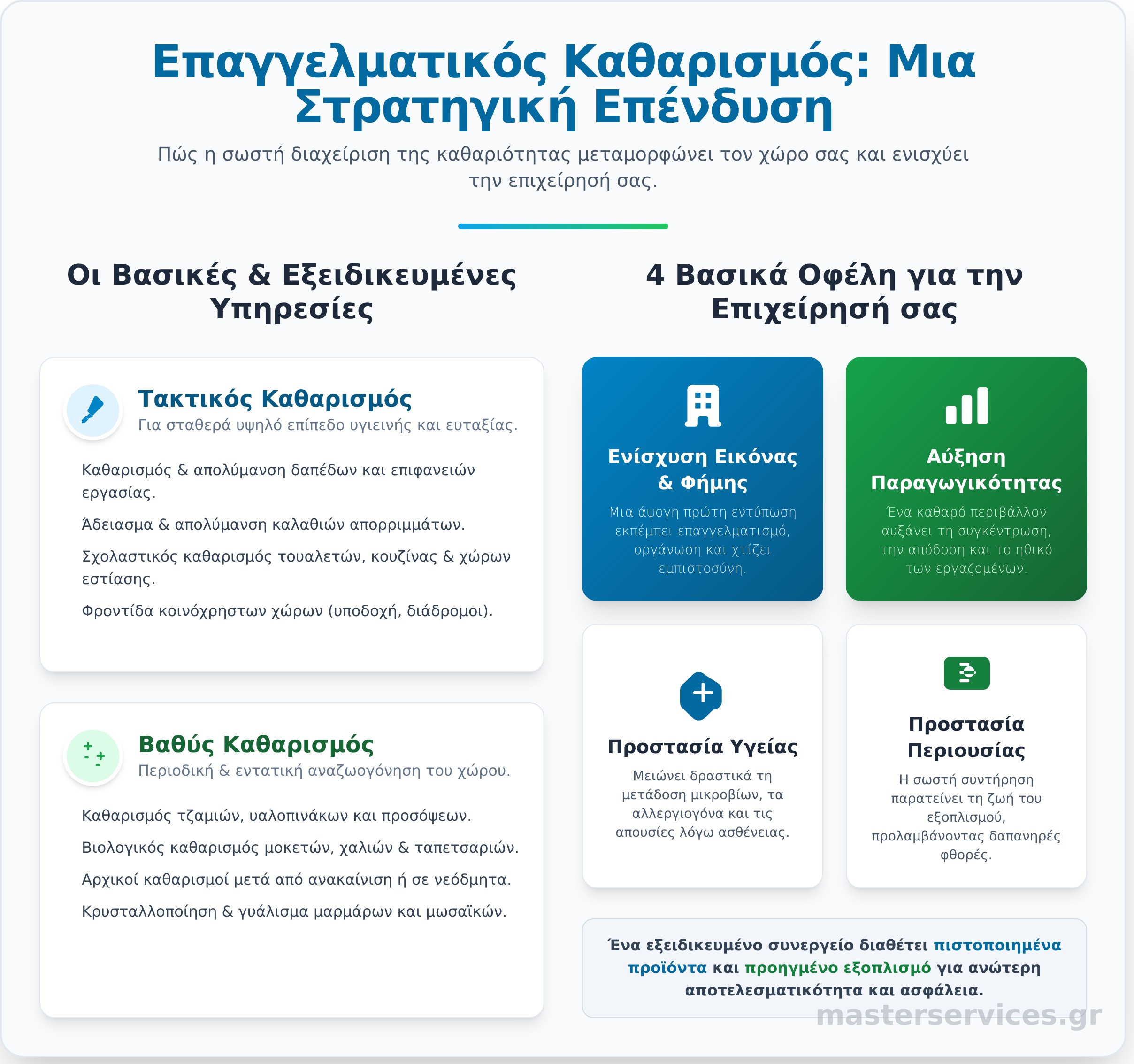 Επαγγελματικός Καθαρισμός Χώρων: Ο Απόλυτος Οδηγός για Επιχειρήσεις - Infographic