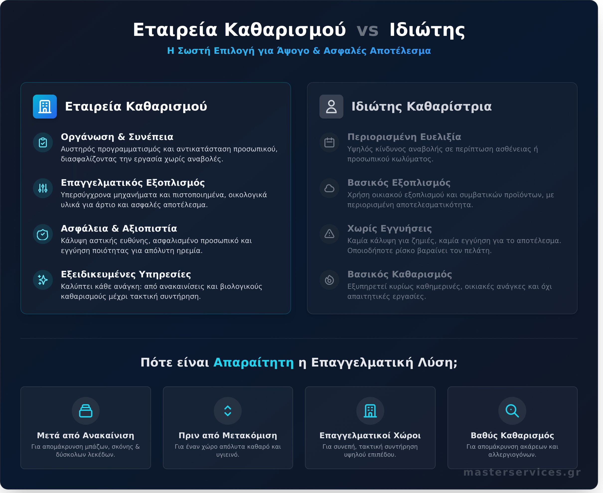 Εταιρεία Καθαρισμού: Ο Απόλυτος Οδηγός για να Επιλέξετε τη Σωστή - Infographic