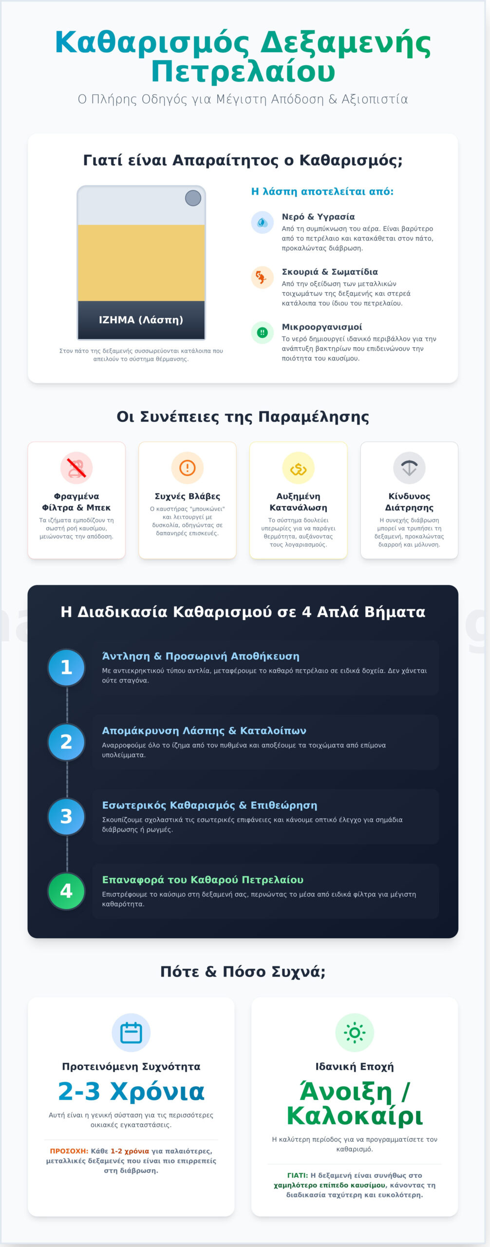 Καθαρισμός Δεξαμενής Πετρελαίου: Ο Πλήρης Οδηγός [2026] - Infographic