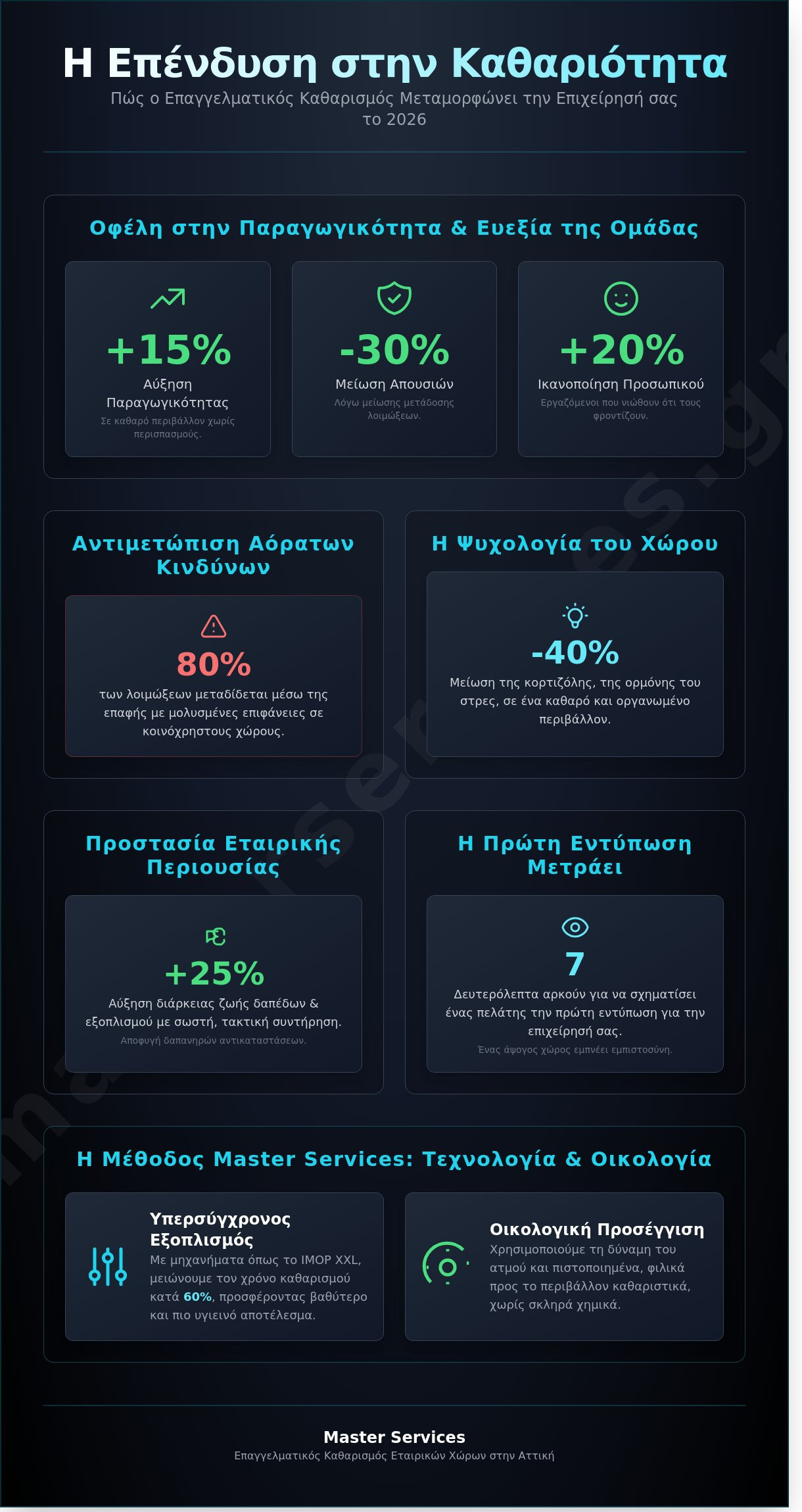 Καθαρισμός εταιρικών χώρων: Ο απόλυτος οδηγός για το 2026 - Infographic